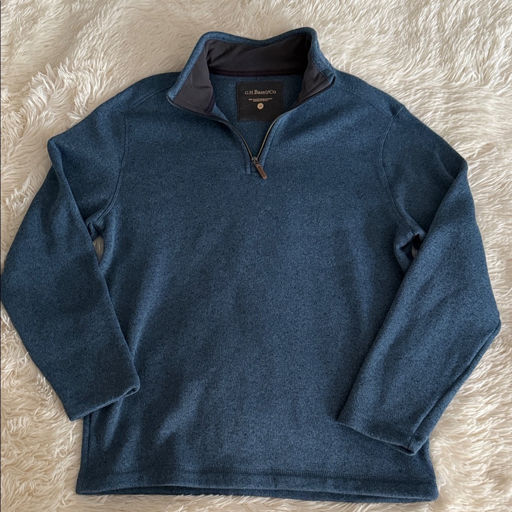 G.H. Bass & Co. Men's Zip-Up Sweater in Deep Blue